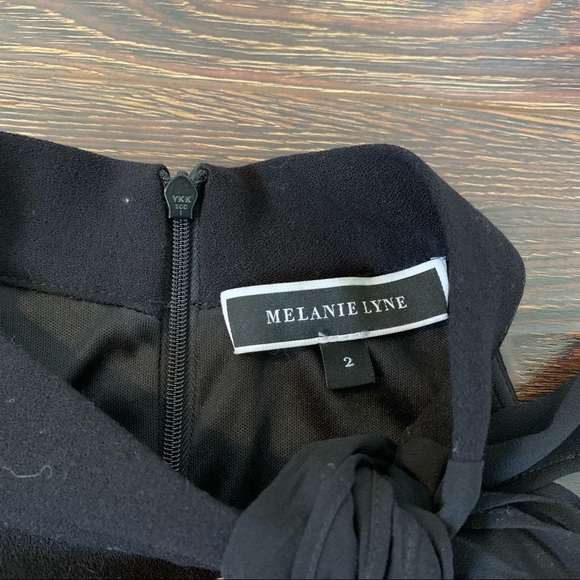 MELANIE LYNE | Black Crepe Wide Leg Jumpsuit Sz 2 - Picture 4 of 12